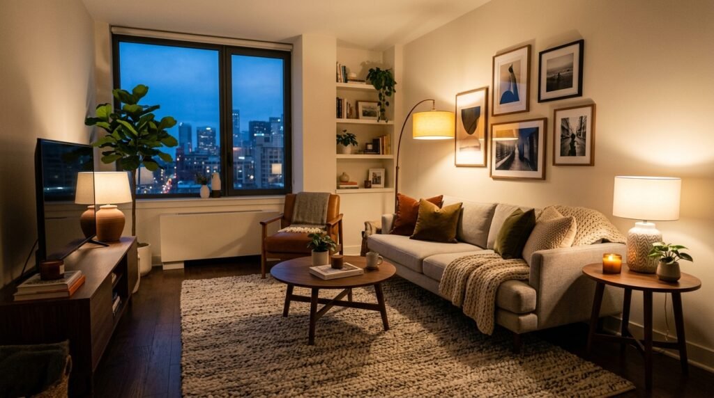 7 Small-Space Modern Living Room Layouts for First-Time City Renters