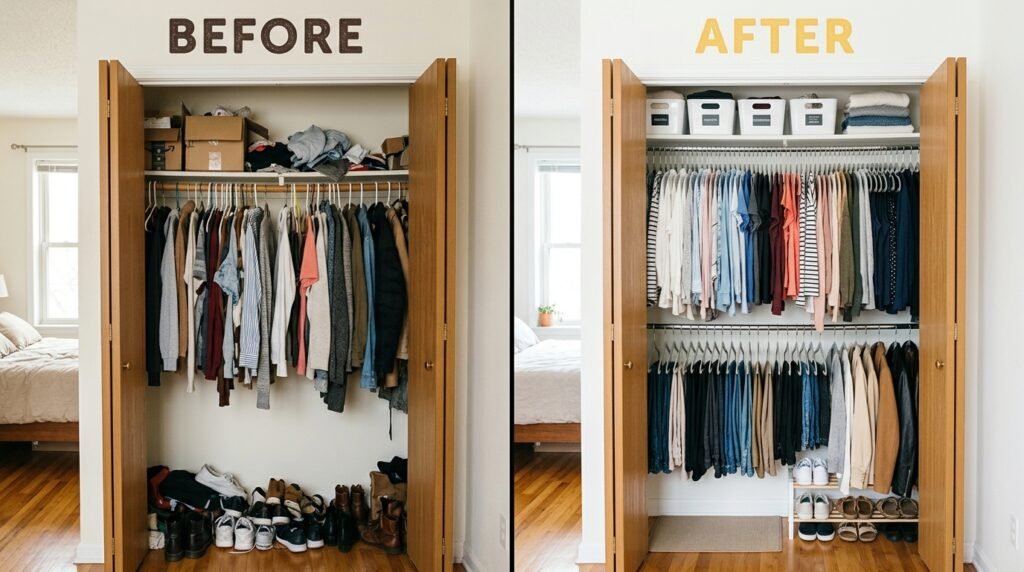 9 Wardrobe Organization Ideas for Small Closets in Studio Apartments