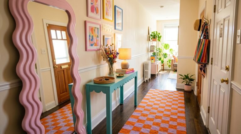 10 Dopamine Decor Entryway Ideas for Narrow Hallways in Apartments