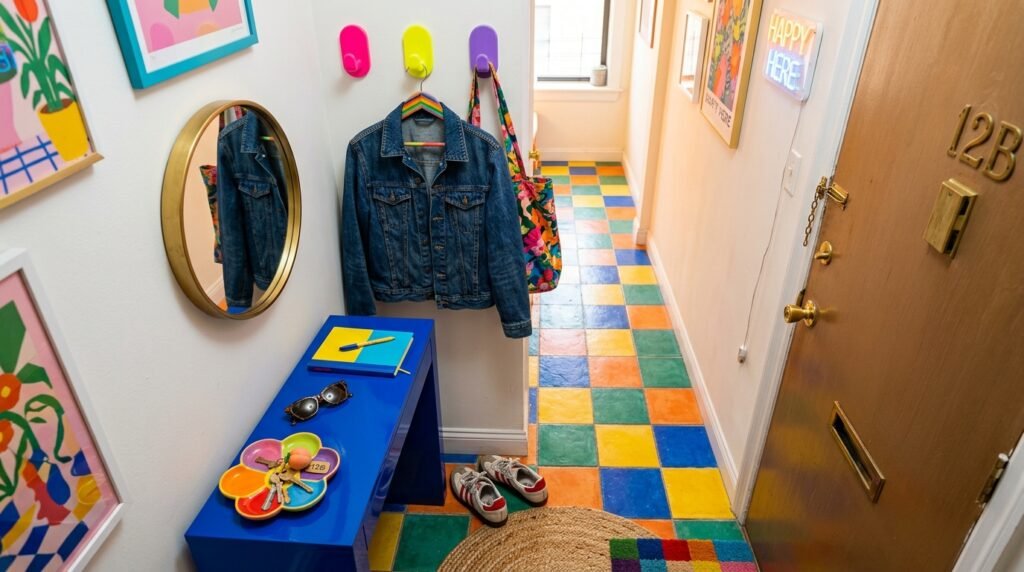 10 Dopamine Decor Entryway Ideas for Narrow Hallways in Apartments