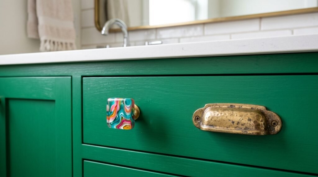 8 Dopamine Bathroom Ideas for Tiny Half Baths With No Natural Light