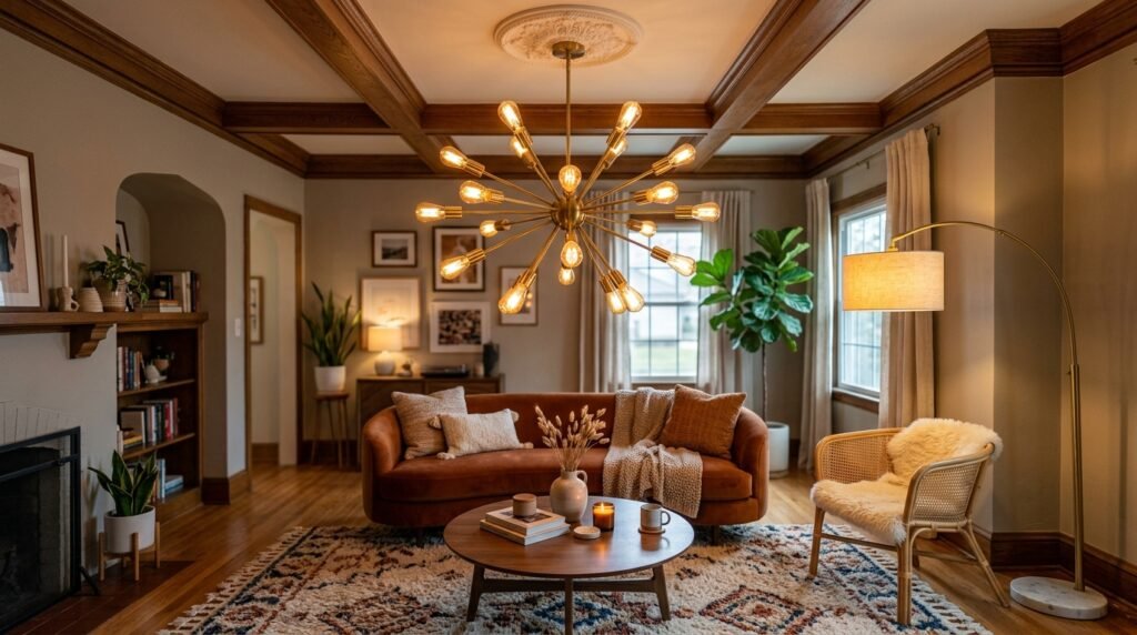11 Dopamine Living Room Ideas for Couples Merging Boho and Modern Styles