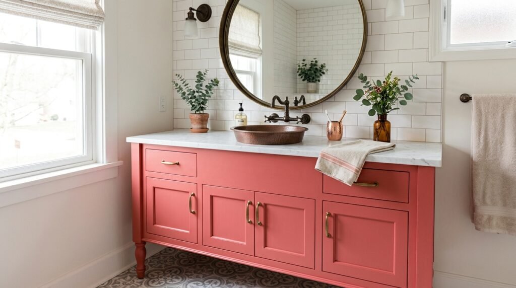 8 Dopamine Bathroom Ideas for Tiny Half Baths With No Natural Light
