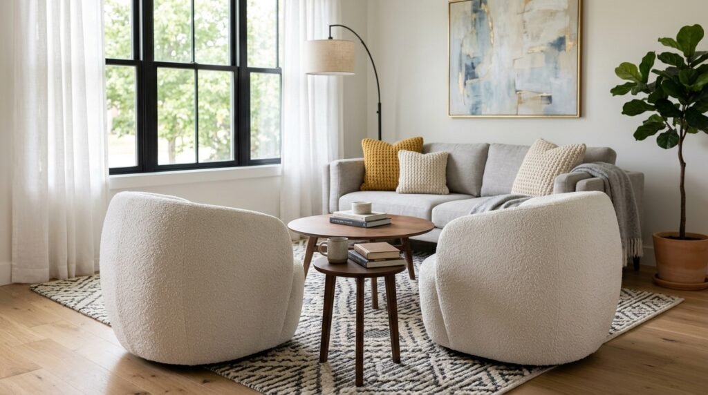 11 Dopamine Living Room Ideas for Couples Merging Boho and Modern Styles