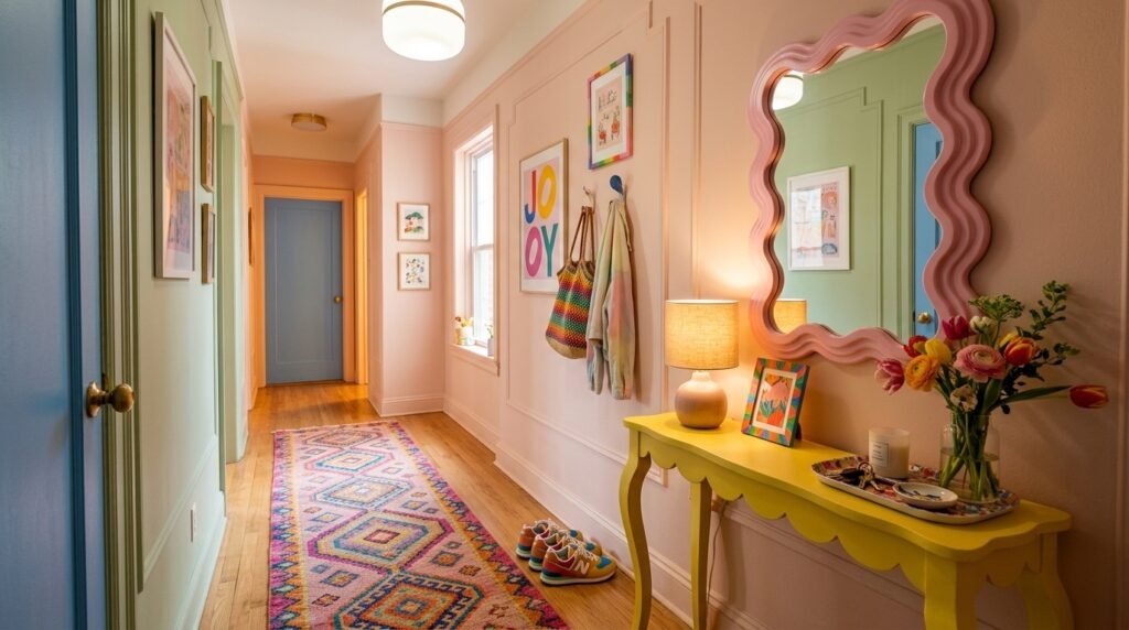 10 Dopamine Decor Entryway Ideas for Narrow Hallways in Apartments