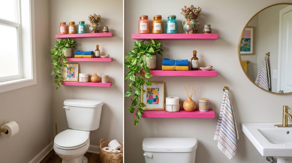 8 Dopamine Bathroom Ideas for Tiny Half Baths With No Natural Light