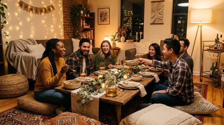 11 Modern Living Room Ideas for Hosting Your First Friendsgiving in a Small Space