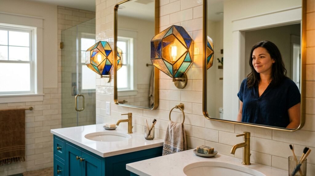 8 Dopamine Bathroom Ideas for Tiny Half Baths With No Natural Light