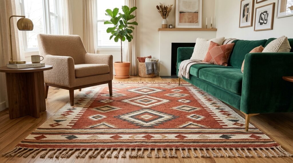 11 Dopamine Living Room Ideas for Couples Merging Boho and Modern Styles