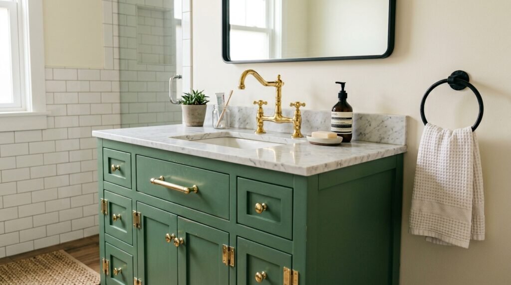 8 Dopamine Bathroom Ideas for Tiny Half Baths With No Natural Light