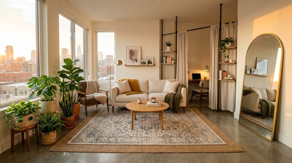 10 No-Drill Modern Living Room Decor Ideas for First-Time Renters