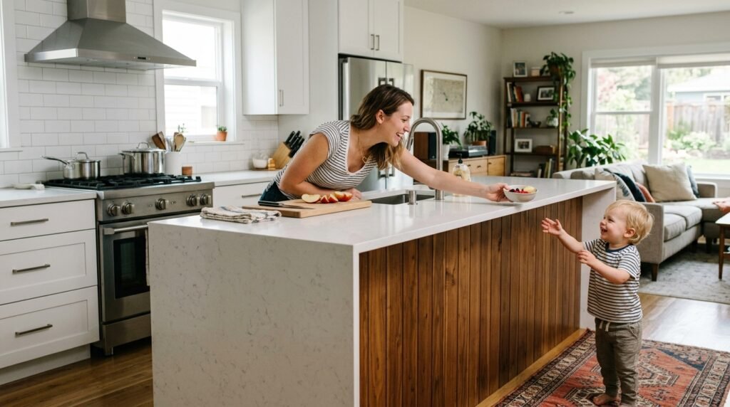 8 Open-Concept Kitchen–Living Room Combos for Families With Toddlers