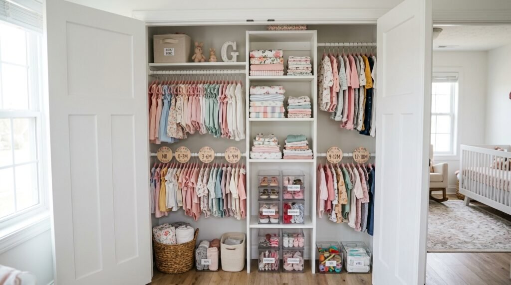 6 Wardrobe Organization Ideas for New Parents Setting Up a Baby Girl’s Nursery Closet