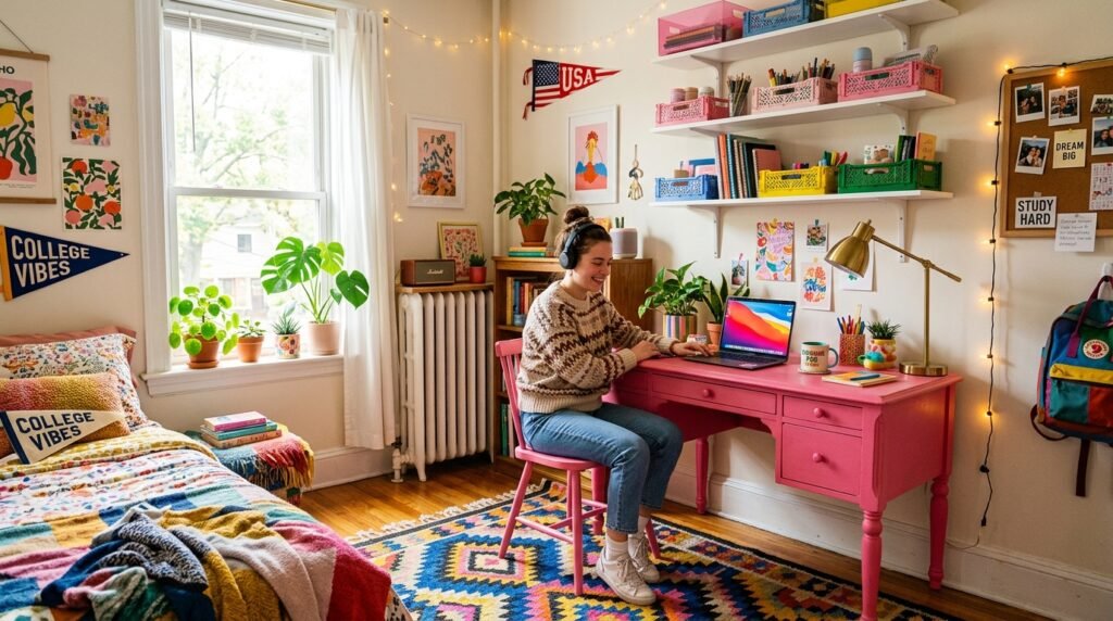 9 Dopamine Decor Ideas for College Students Living in a Studio Apartment