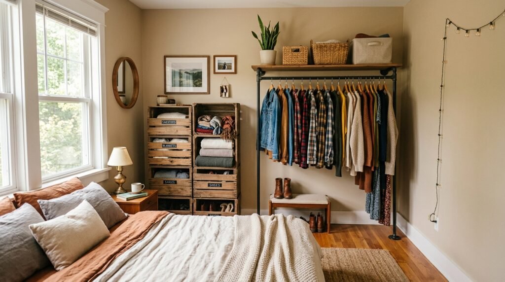 DIY Clothes Storage for Small Spaces: 11 Ideas With No Closet