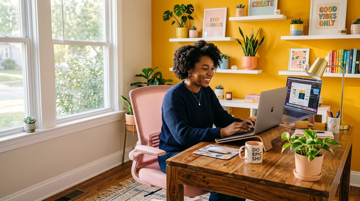 6 Dopamine Home Office Setups for Remote Workers Stuck at a Desk All Day