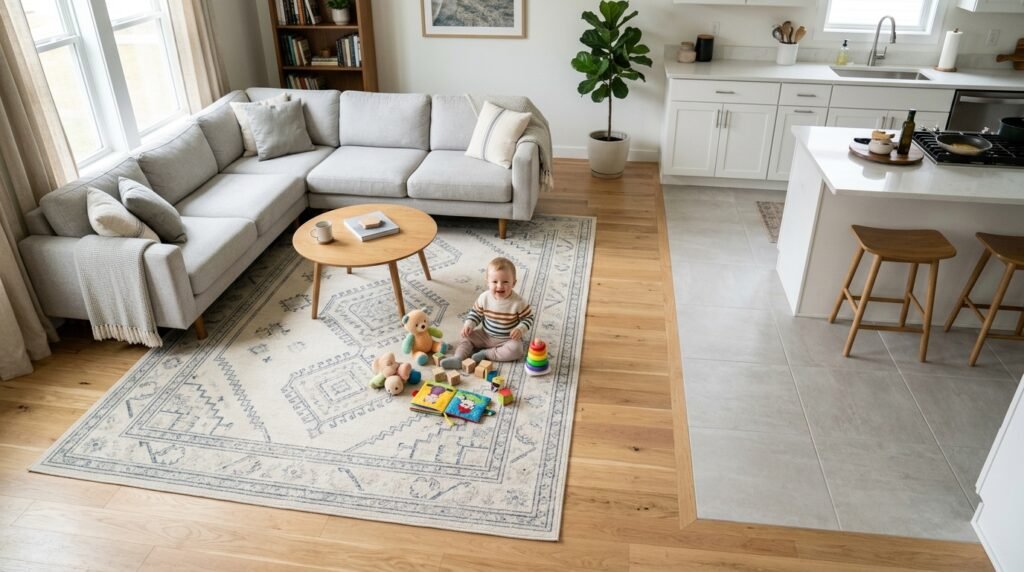 8 Open-Concept Kitchen–Living Room Combos for Families With Toddlers
