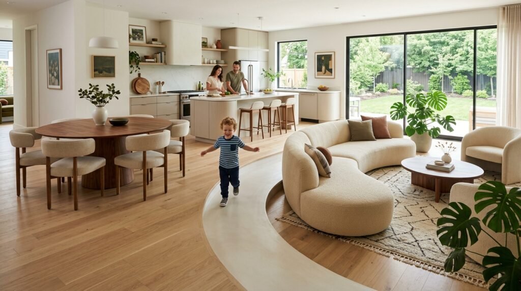 8 Open-Concept Kitchen–Living Room Combos for Families With Toddlers