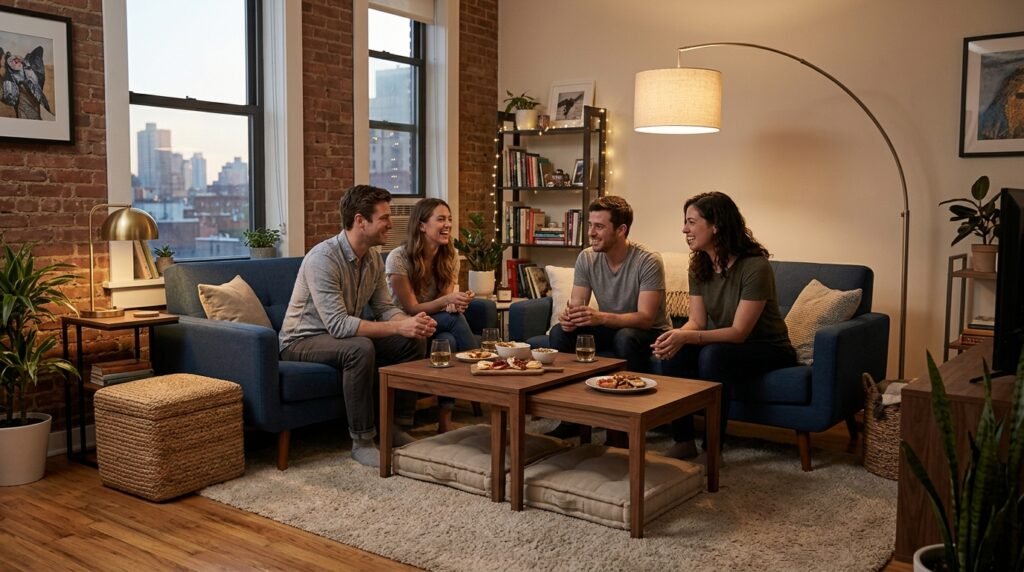 12 Modern Living Room Ideas for Hosting Your First Friendsgiving in a Small Space