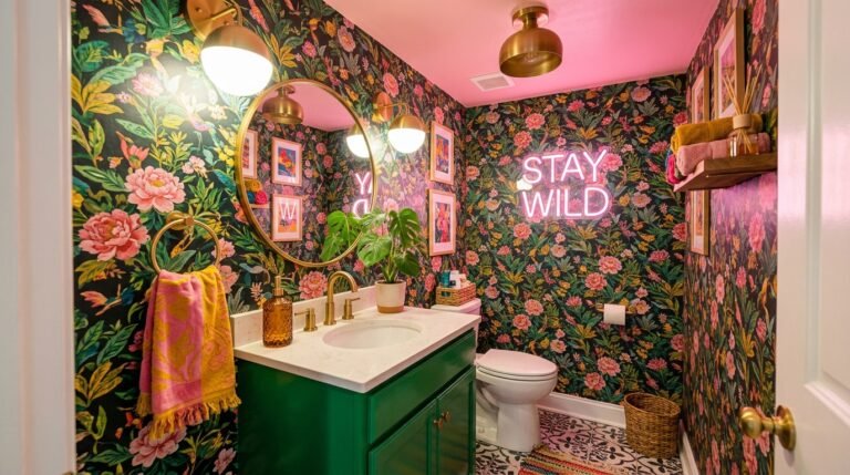 8 Dopamine Bathroom Ideas for Tiny Half Baths With No Natural Light