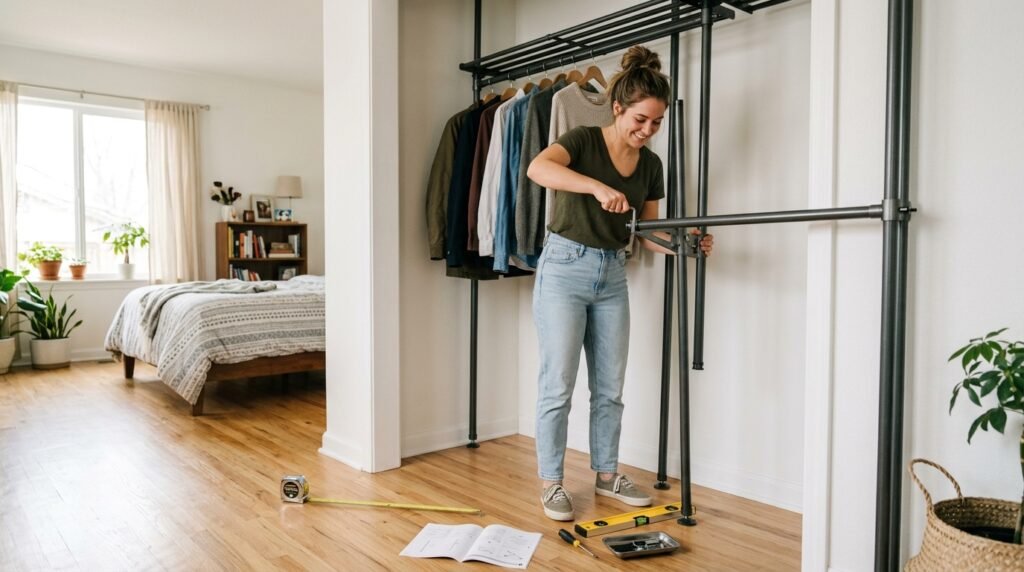 DIY Clothes Storage for Small Spaces: 11 Ideas With No Closet