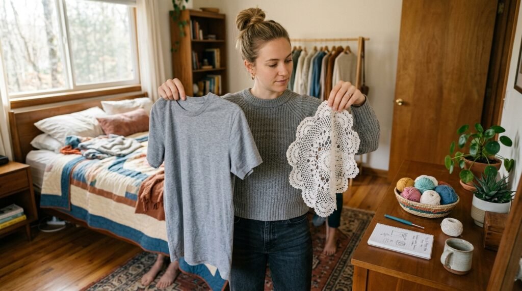 DIY Shirt Refashion: How to Add a Crochet Doily for a Boho Upgrade