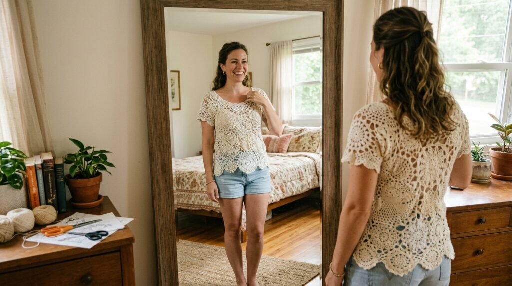 DIY Shirt Refashion: How to Add a Crochet Doily for a Boho Upgrade