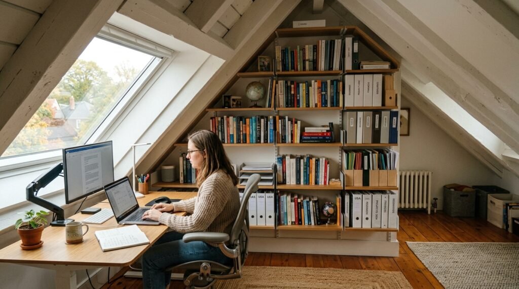 6 Bookshelf and Built-In Ideas for Remote Workers Who Need a Library Nook Office