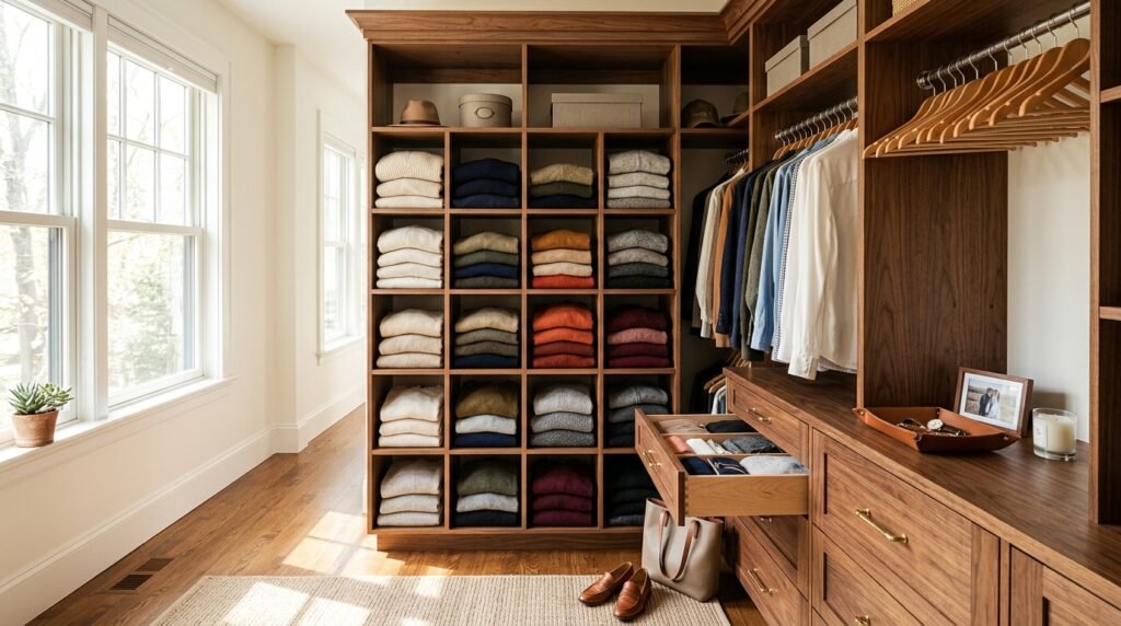8 Wardrobe Organization Ideas Using Baskets, Boxes, and Drawer Systems