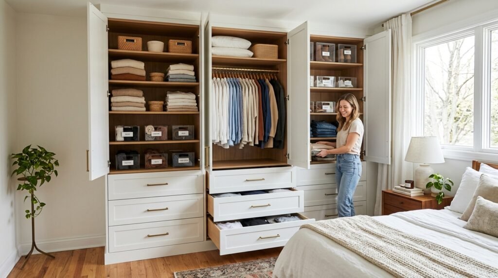 10 Wardrobe Organization Ideas for IKEA Brimnes Wardrobe Owners