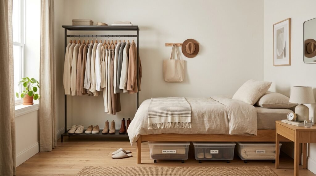 5 Wardrobe Organization Ideas for Bedrooms Without a Walk-In Closet