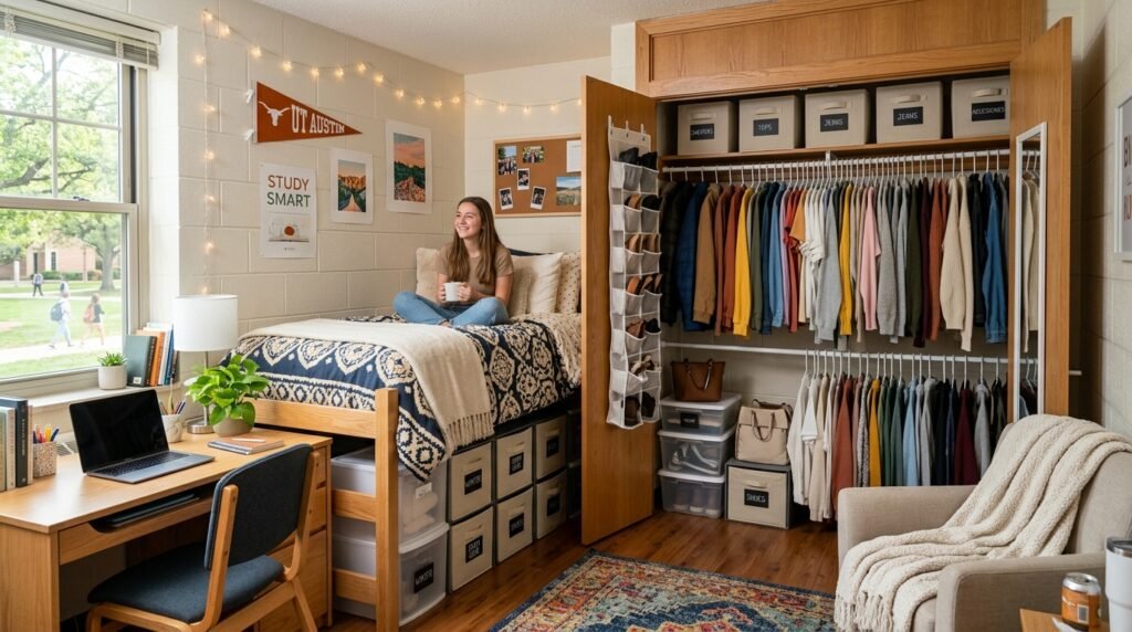 8 Wardrobe Organization Ideas for College Students Living in Dorm Rooms
