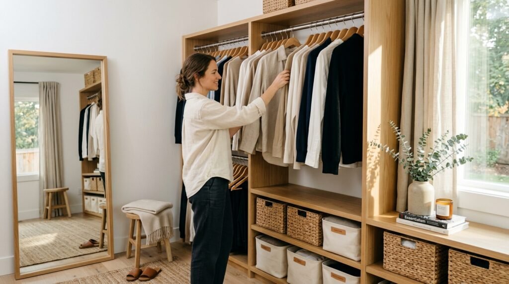 9 Wardrobe Organization Ideas by Clothing Category for Minimal Capsule Wardrobes