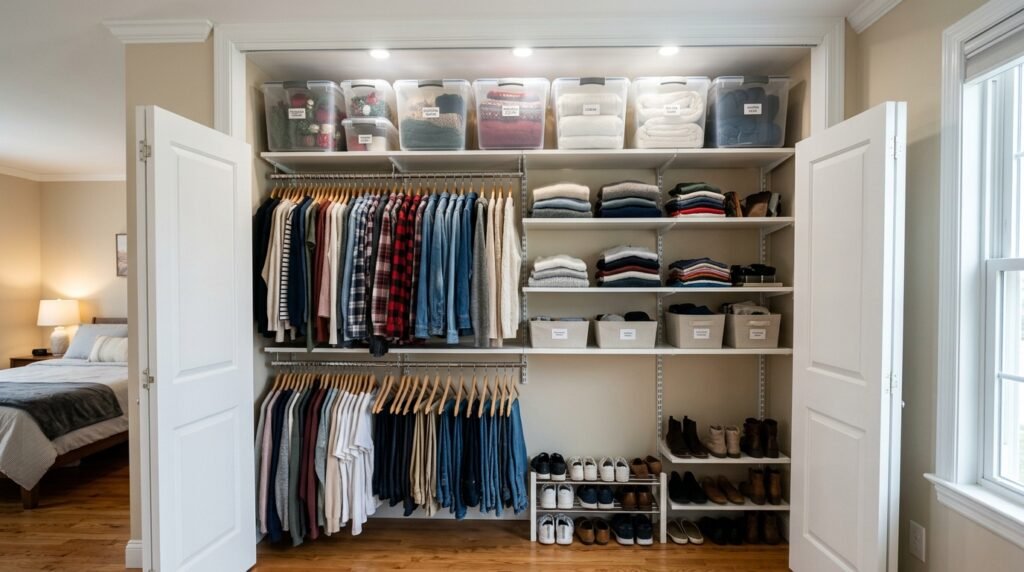 6 Wardrobe Organization Ideas for People Overwhelmed by a Messy, Cluttered Closet