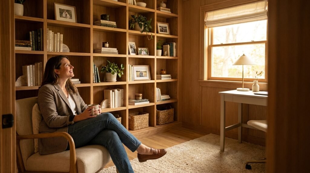 6 Bookshelf and Built-In Ideas for Remote Workers Who Need a Library Nook Office