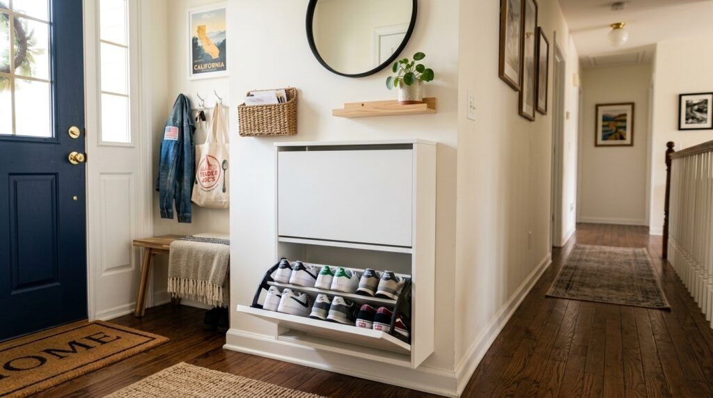 7 Wardrobe Organization Ideas for Entryways Doubling as Storage Space