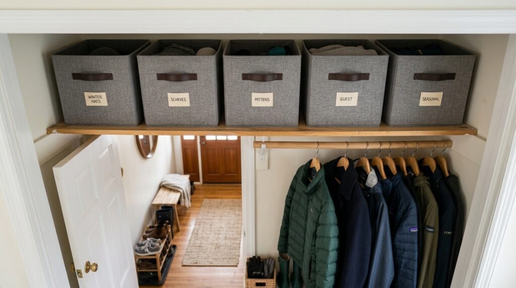 7 Wardrobe Organization Ideas for Entryways Doubling as Storage Space