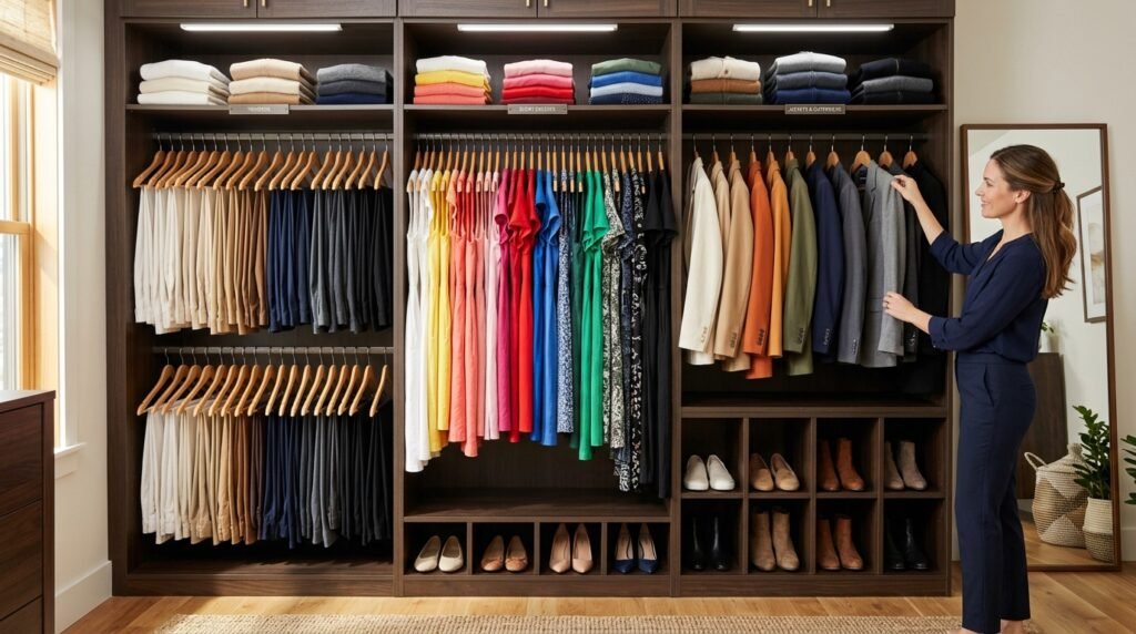 9 Wardrobe Organization Ideas Using Color-Coding for Visual Thinkers