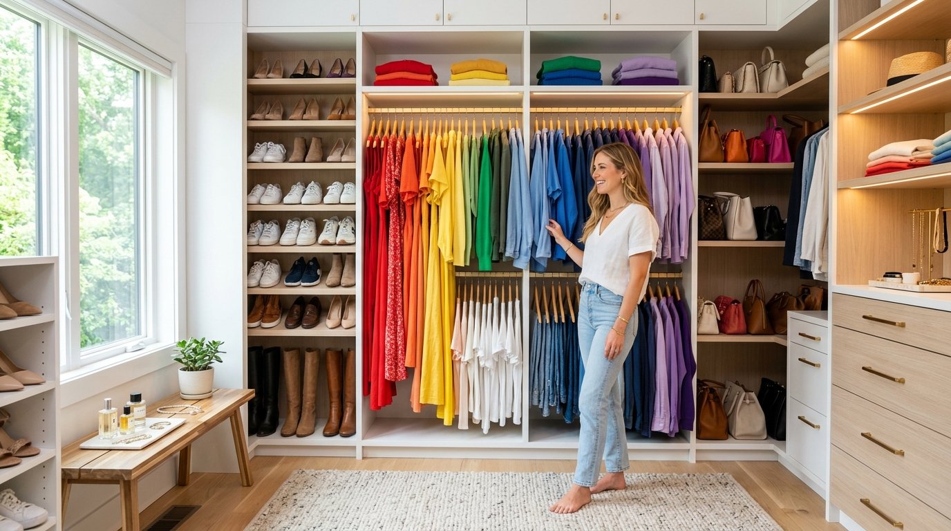9 Wardrobe Organization Ideas Using Color-Coding for Visual Thinkers