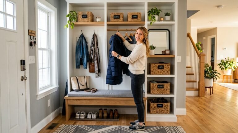 7 Wardrobe Organization Ideas for Entryways Doubling as Storage Space
