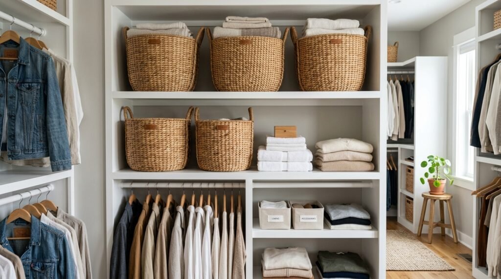 8 Wardrobe Organization Ideas Using Baskets, Boxes, and Drawer Systems